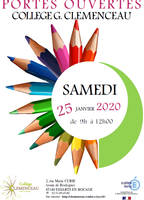 Journée Portes Ouvertes samedi 25 janvier 2020